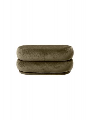 Pouf Oval Faded Velvet Hocker Mittel Ferm Living Forest